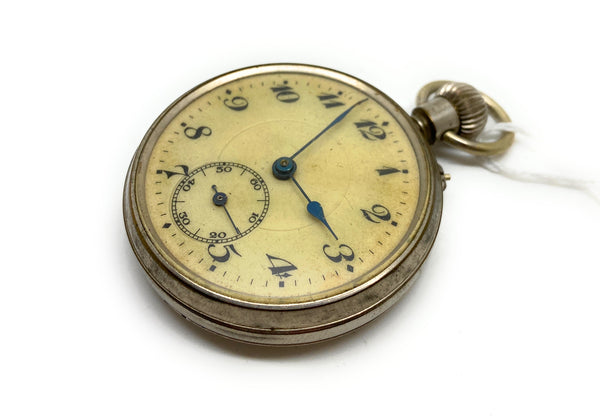 A Working Open Faced Base Metal Pocket Watch