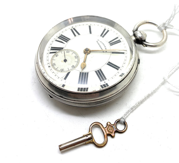 A Working Silver Cased G Aaronson Manchester 1895 Open Faced Pocket Watch
