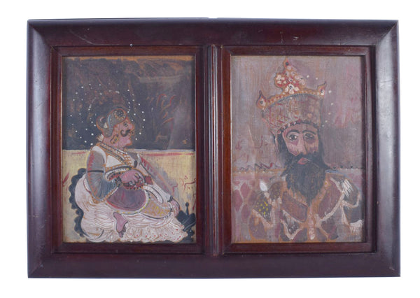 Middle Eastern (19th Century Oil on canvas, Portraits of Royalty, Sultans and Arabic script