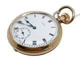 A Working  Gold Plated Open Faced Top Winding Pocket Watch Cyrano 7 Jewel