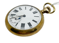 A Working Brass Railway 1880? N H Watch Co Top Winding Pocket Watch