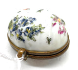 A Nice Vintage 19th Century Porcelain Patch Box Hand Painted Flower