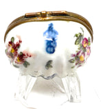 A Nice Vintage 19th Century Porcelain Patch Box Hand Painted Flower