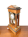 Antique Inlaid Portico Clock Chiming Quarter, Half and Hour