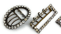 A Collection of 9 Georgian Style Paste Shoe Buckle With Steel