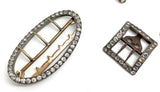 A Collection of 9 Georgian Style Paste Shoe Buckle With Steel